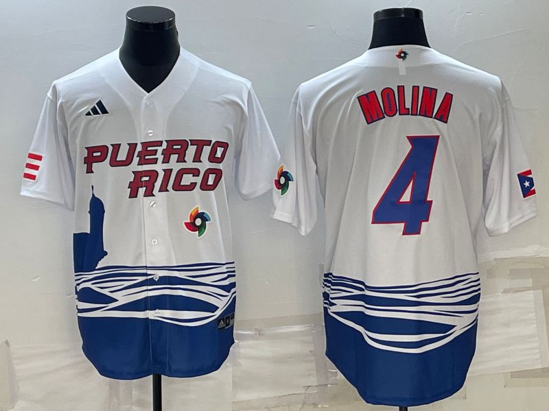 Men 2023 World Cub #4 Molina White MLB Jersey9->more jerseys->MLB Jersey